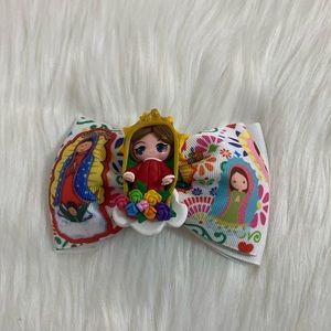 Girls Hair Bow Virgen de Guadalupe